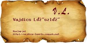 Vajdics László névjegykártya